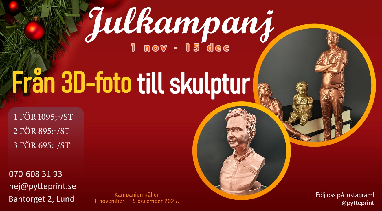 Pytteprint julkampanj – personlig 3D-fotografering som blir en miniatyrskulptur